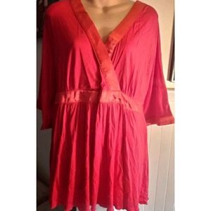 Ellos Red Blouse. 3/4 Bell Sleeve. Size M. Pre-owned